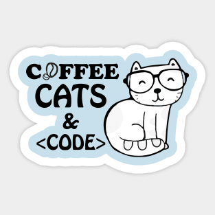 Coffee cats and code Sticker